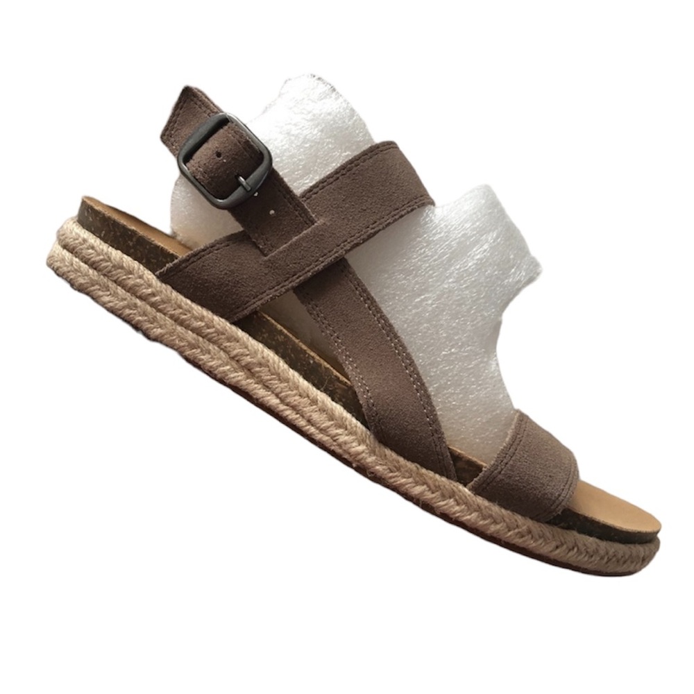 Lucky Brand Women’s "Gadine" Taupe Suede Sandals - Picture 5 of 11